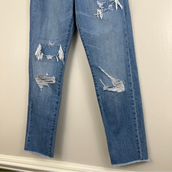 J. Crew Point Sur High Rise Retro Denim Distressed Light Wash Raw Hem Size 26 - Picture 5 of 16